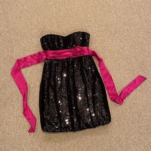 City Studio Black Tulle Sequined Dress